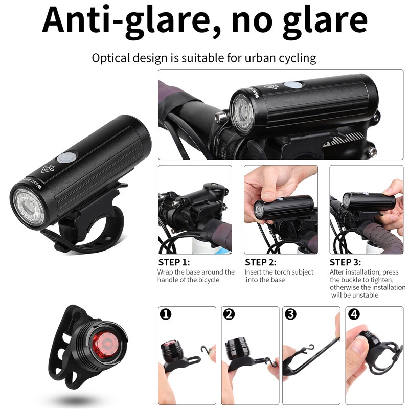 Đèn Pha Xe Đạp 2,000Mah Sức Chứa Lớn 800 Lumens Độ Sáng Cao 4 Chế Độ Chống Thấm Nước IPX6 Có Thể Sạc Lại Bằng Cổng USB