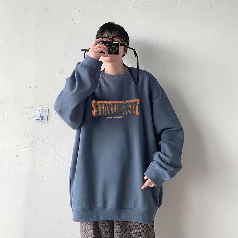 Áo sweater Cổ Tròn In Chữ Phong Cách hip hop Đường Phố Hàn Quốc Cỡ Lớn M-8XL Cho Nam