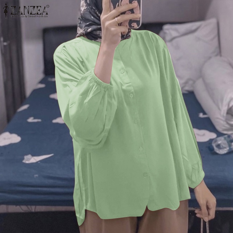 Zanzea Áo Thun Nữ Tay Phồng Cổ Thuyền Thời Trang