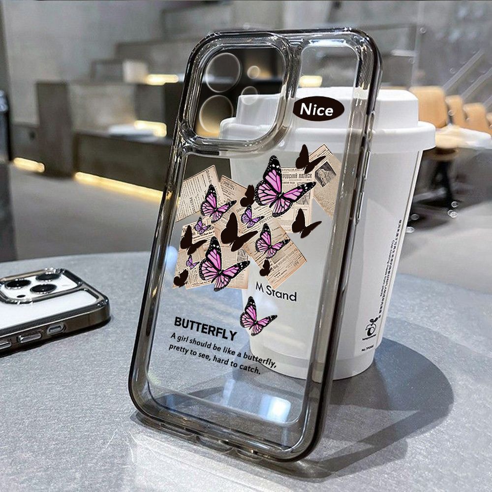 Ốp Điện Thoại TPU Mềm Chống Sốc Hình Bướm Cho iphone 14 pro max 11 Promax 11 12 / 13 / 6 / 7 / 8plus / X max