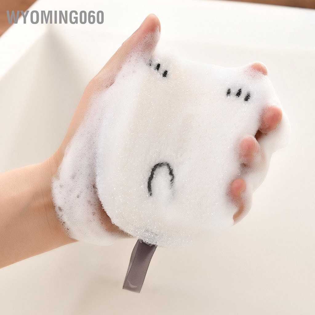 Wyoming060 2 Chiếc Bếp Chà Bát Đĩa Miếng Bọt Biển Mặt Rửa Chén Loại Treo Hoạt Hình Cốc Bàn Chải Vải Làm Sạch