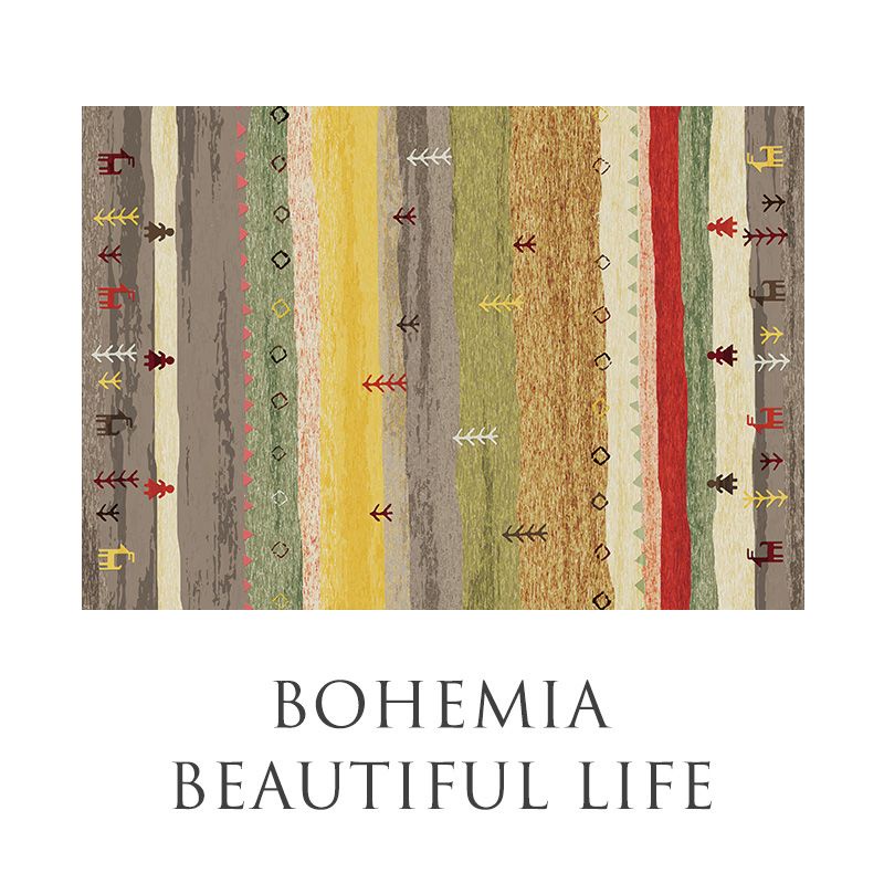 Thảm Trải Sàn Hình Chữ Nhật In Họa Tiết Phong Cách Bohemian Cổ Điển