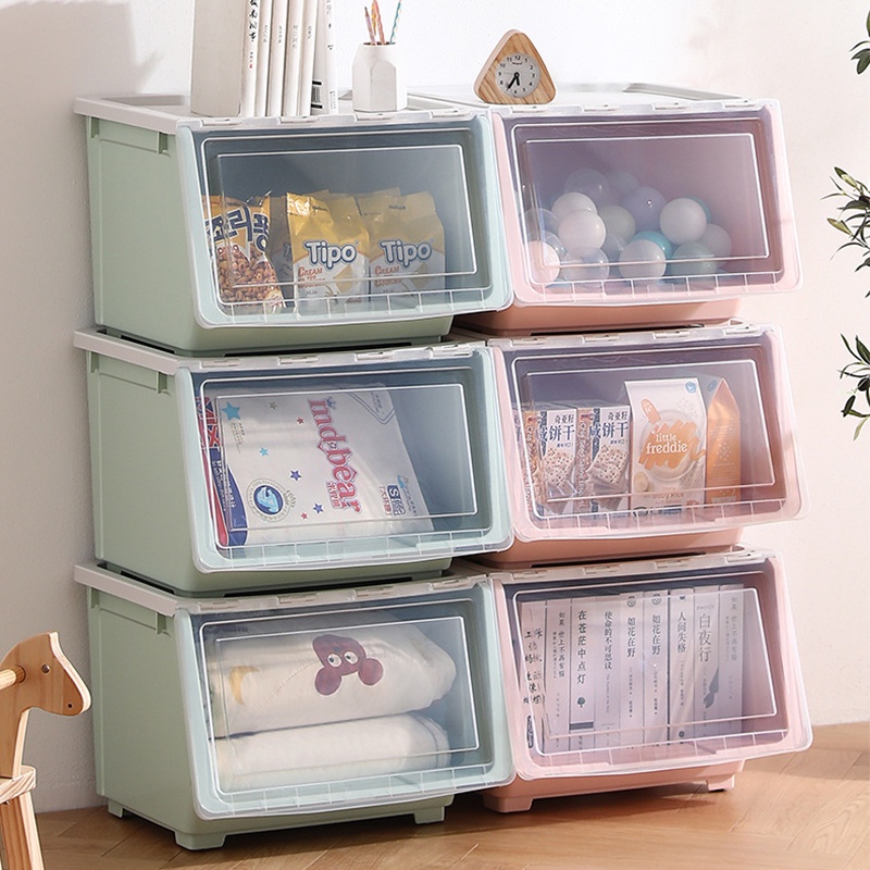 Hộp Nhựa Đựng Đồ Chơi / Quần Áo / Đồ Ăn Vặt Phân Loại Phía Trước Cho Bé