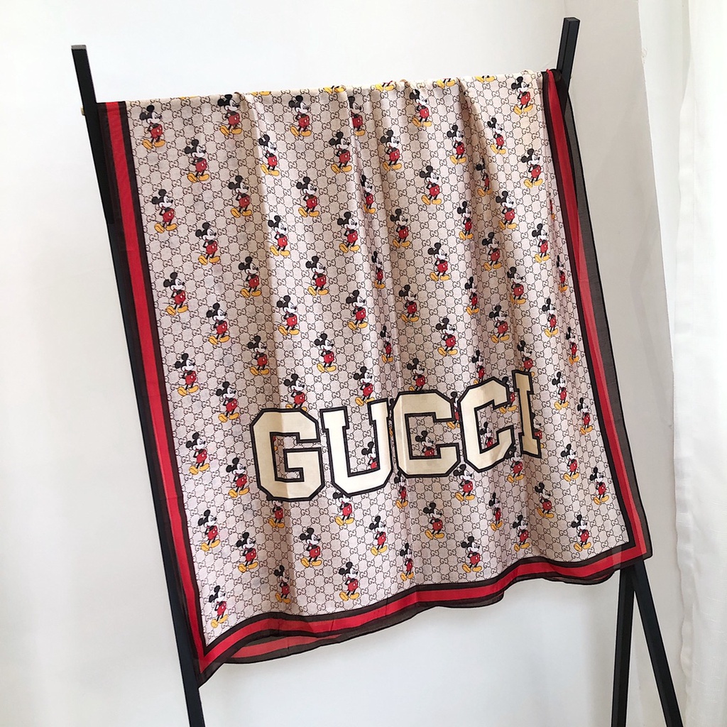 Khăn Choàng Lụa In Chữ GG / Mickey Thời Trang Đi Biển / Đạo Hồi 2023 Cho Nữ