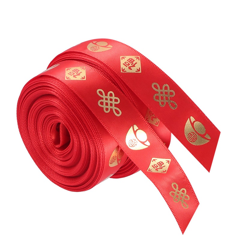 Bộ 2 Ruy Băng Đỏ Bằng Vải Satin Thắt Nơ Phong Cách Trung Hoa Trang Trí Năm Mới