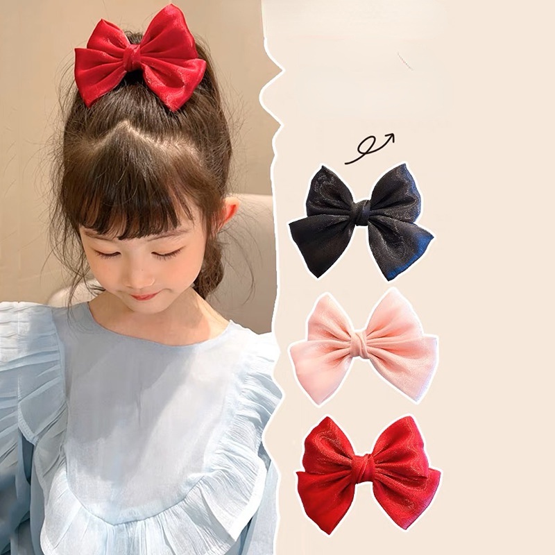 Kẹp Tóc Hình Nơ Dễ Thương Phong Cách Hàn Quốc Cho Bé Gái
