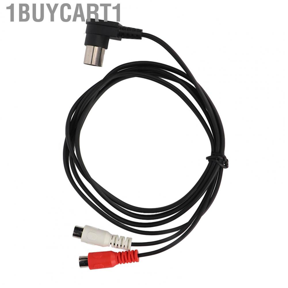 1buycart1 DIN 5Pin Male To 2RCA Female Cable  Double Shielded Connection 90 Degree for AV Equipment