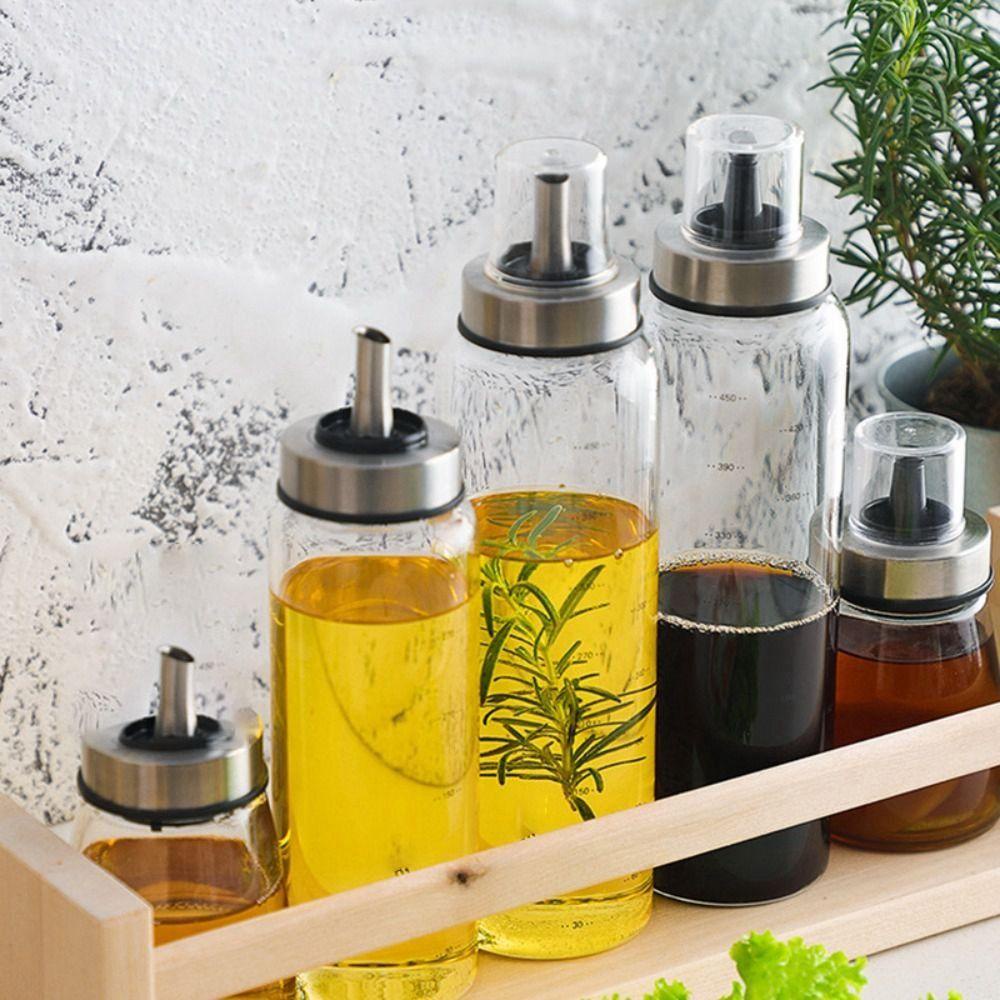 Lọ Thủy Tinh Đựng Dầu Ăn / Giấm Có Nắp Chống Bụi Tiện Dụng Cho Nhà Bếp