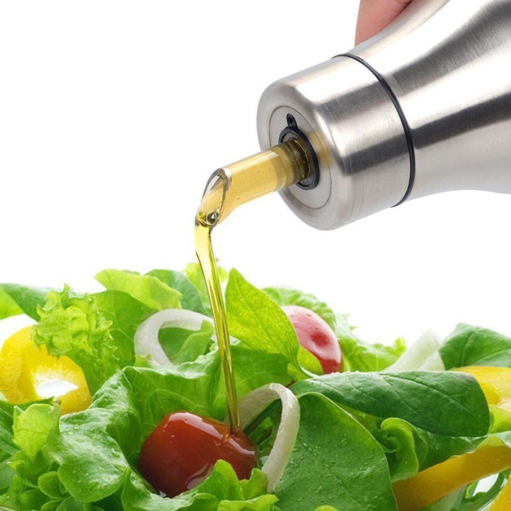 Bình Inox Đựng Dầu Ăn / Nước Sốt Hình Trụ Chống Tràn Tiện Dụng