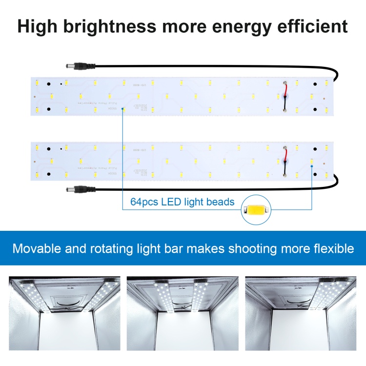Hộp chụp hình chụp sản phẩm size 40cm có cửa Puluz 2 led 6 nền cao cấp