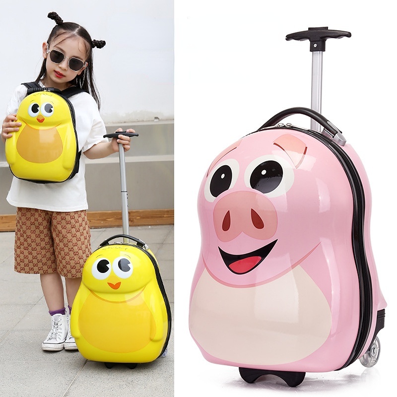 Vali Kéo Hình Quả Trứng 3D Dễ Thương Thông Dụng Cho Bé Trai Và Bé Gái Đi Du Lịch