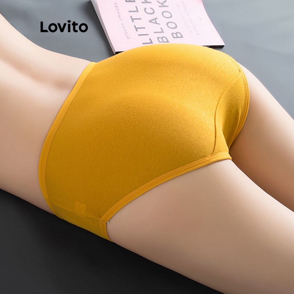 Quần lót Lovito thắt nơ màu trơn cơ bản cho nữ L48L022 (Hồng nhạt/hồng/ xanh lá/ xanh dương nhạt/ xám/ trắng/ vàng)