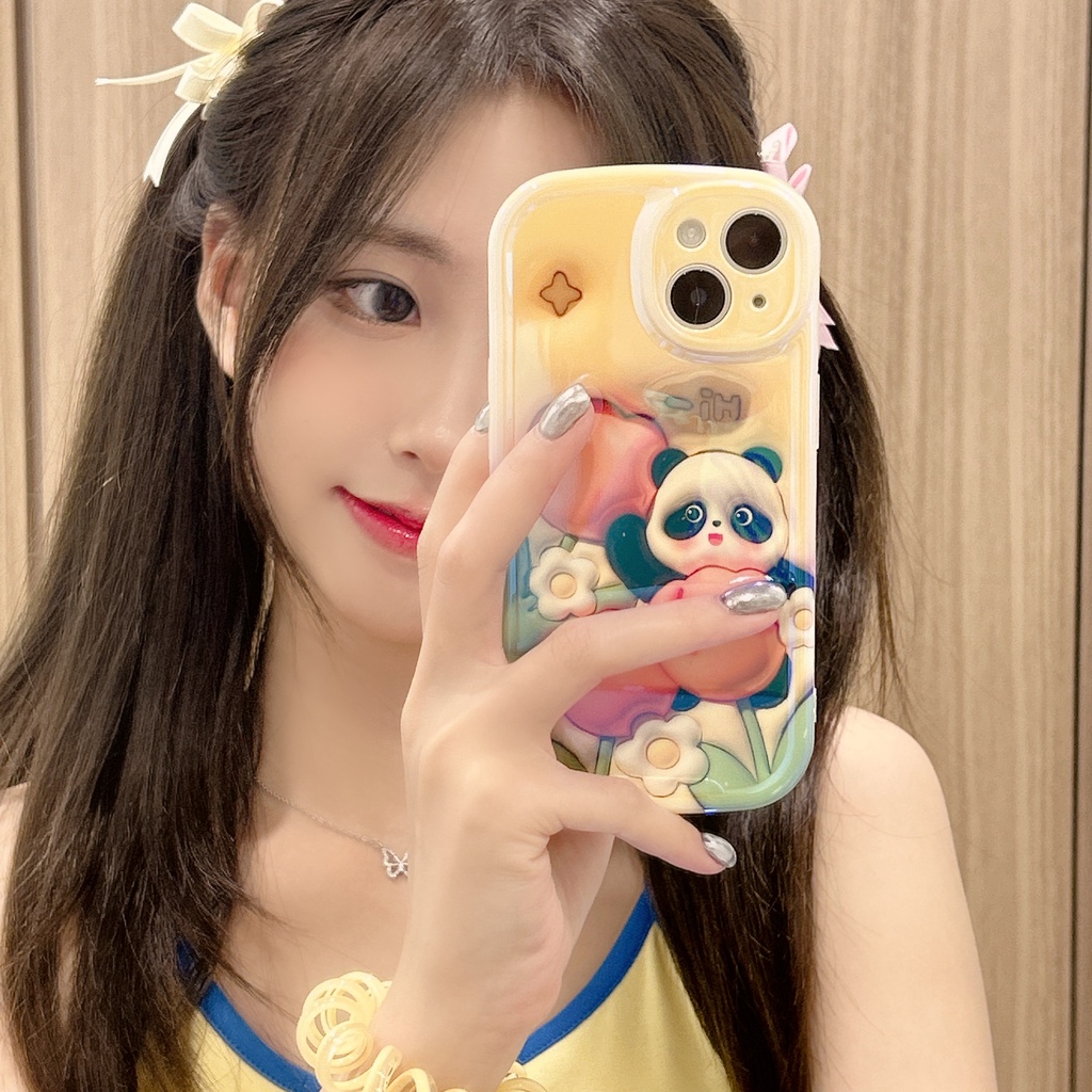 Ốp Điện Thoại TPU Chống Sốc Họa Tiết Gấu Và Hoa 3D Cho IPhone 14 13 12 11 Pro Max