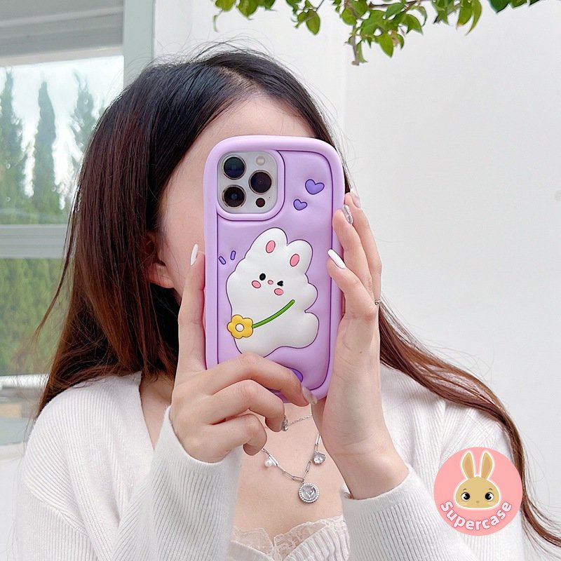 Ốp Điện Thoại Silicone Mềm Hình Thỏ Cà Rốt 3D Cho OPPO A57 A77 2022 Realme 8 V13 5G Q3i Q3 K9 Pro V23 V25 GT Neo 2T