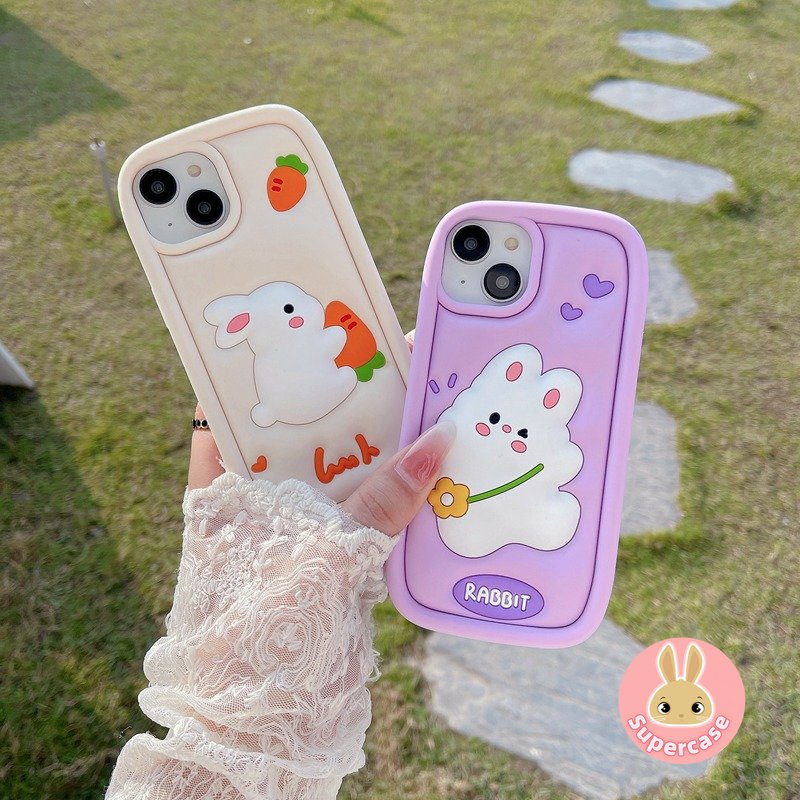 Ốp Điện Thoại Silicone Mềm Hình Thỏ Cà Rốt 3D Cho OPPO A57 A77 2022 Realme 8 V13 5G Q3i Q3 K9 Pro V23 V25 GT Neo 2T