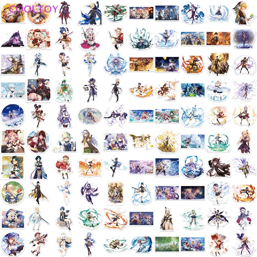 Cooltoy Set 100 Sticker Anime Genshin Va Chạm Trò Chơi Điện Tử Chống Thấm Nước Đồ Chơi Trẻ Em HOT