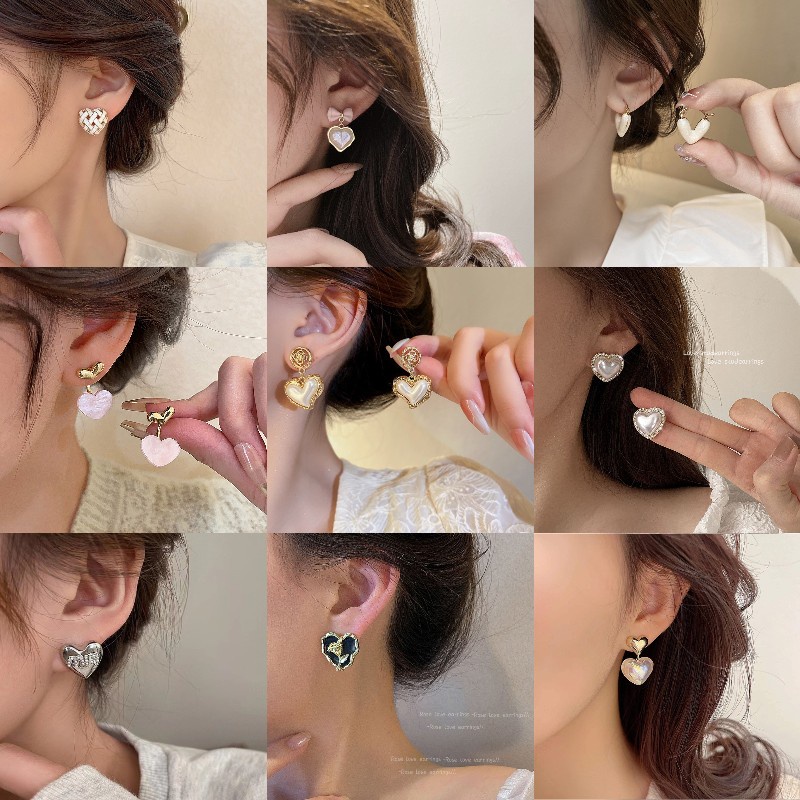 Đôi Bông Tai Hình Trái Tim Cổ Điển Thời Trang 2023 Dành Cho Nữ