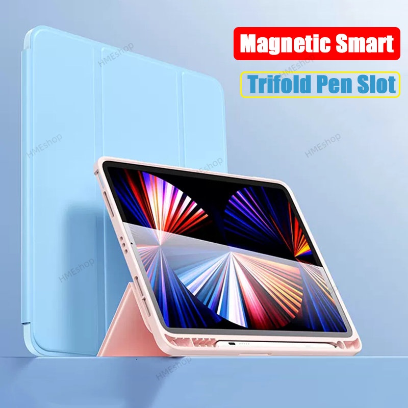 Ốp Bao Da PU Máy Tính Bảng Nam Châm Gấp Ba Có Ngăn Đựng Bút Cho Lenovo Tab M10 Plus 3rd TB-125F / U 128F / U 10.6 / Xiaoxin Pad 10.6 2022 Giá Đỡ