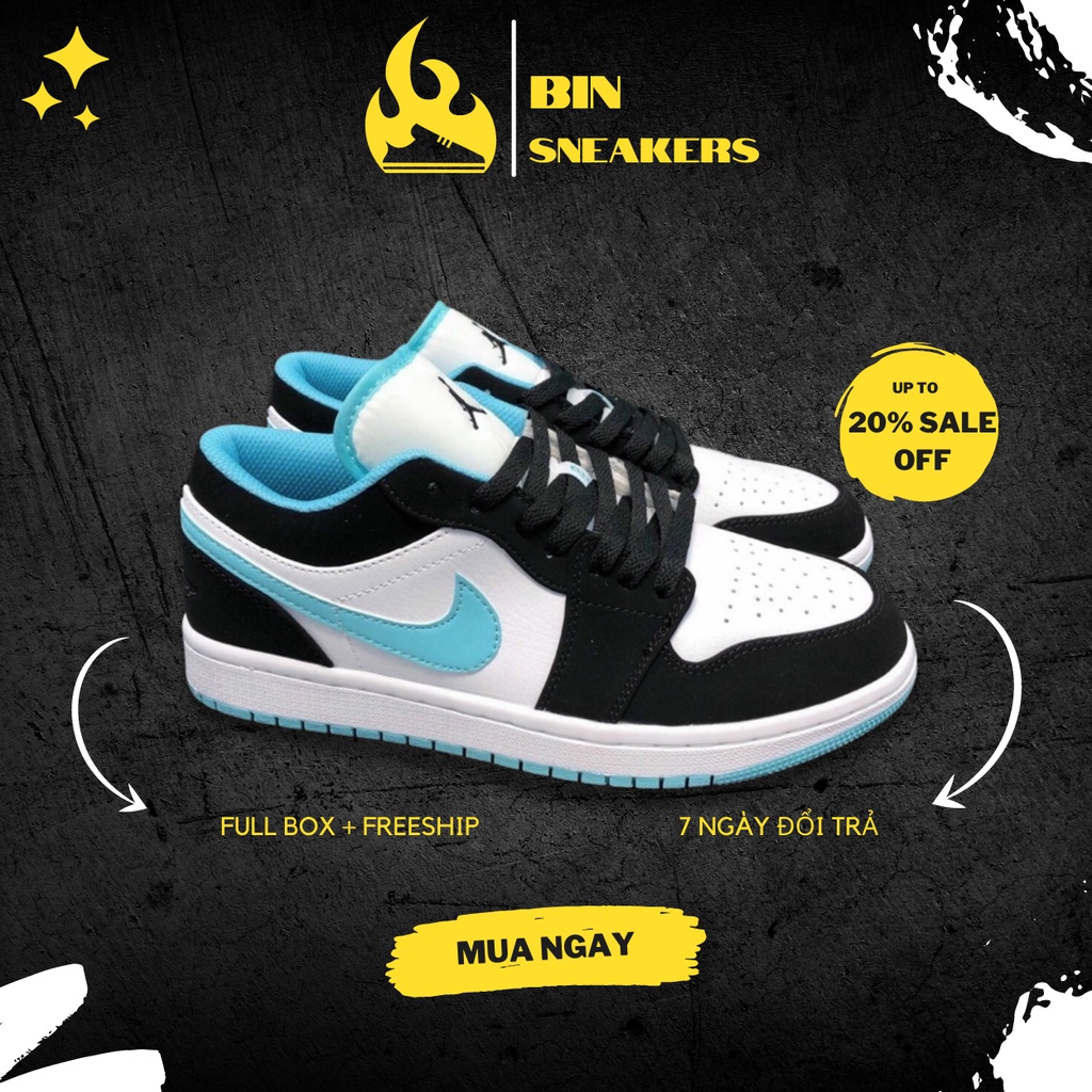 Giày Jordan cổ thấp đủ màu xanh, đen hàng 11 Full Box - Giày thể thao sneaker nam nữ Jordan thấp cổ đi học đi chơi