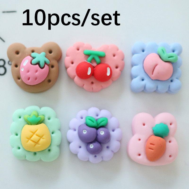 Set 10 Kẹp Tóc Hình Bánh Quy / Cà Rốt Bằng Resin Trang Trí Sổ Tay / Điện Thoại DIY