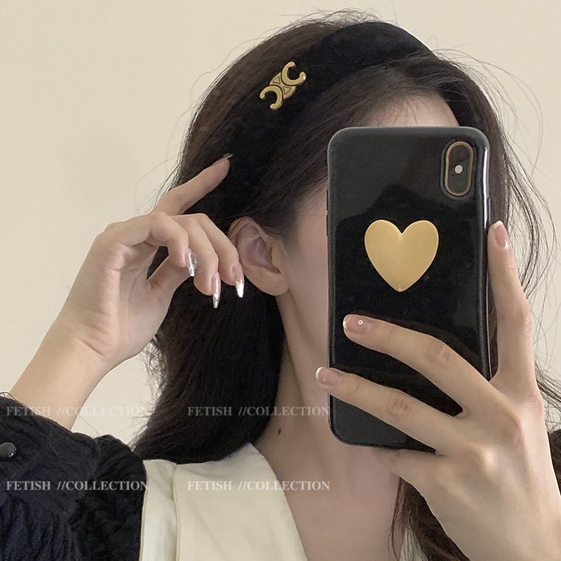 Băng Đô Nhung Đen Đính Hoa Thời Trang Cho Nữ