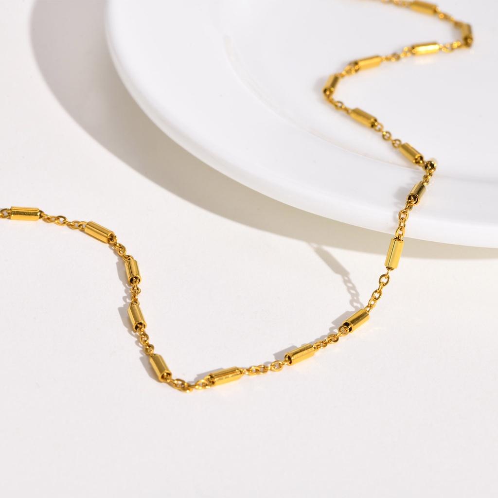 Vòng cổ Mạ Vàng 14K 2MM Mặt Thánh Giá Thời Trang Cho Nữ