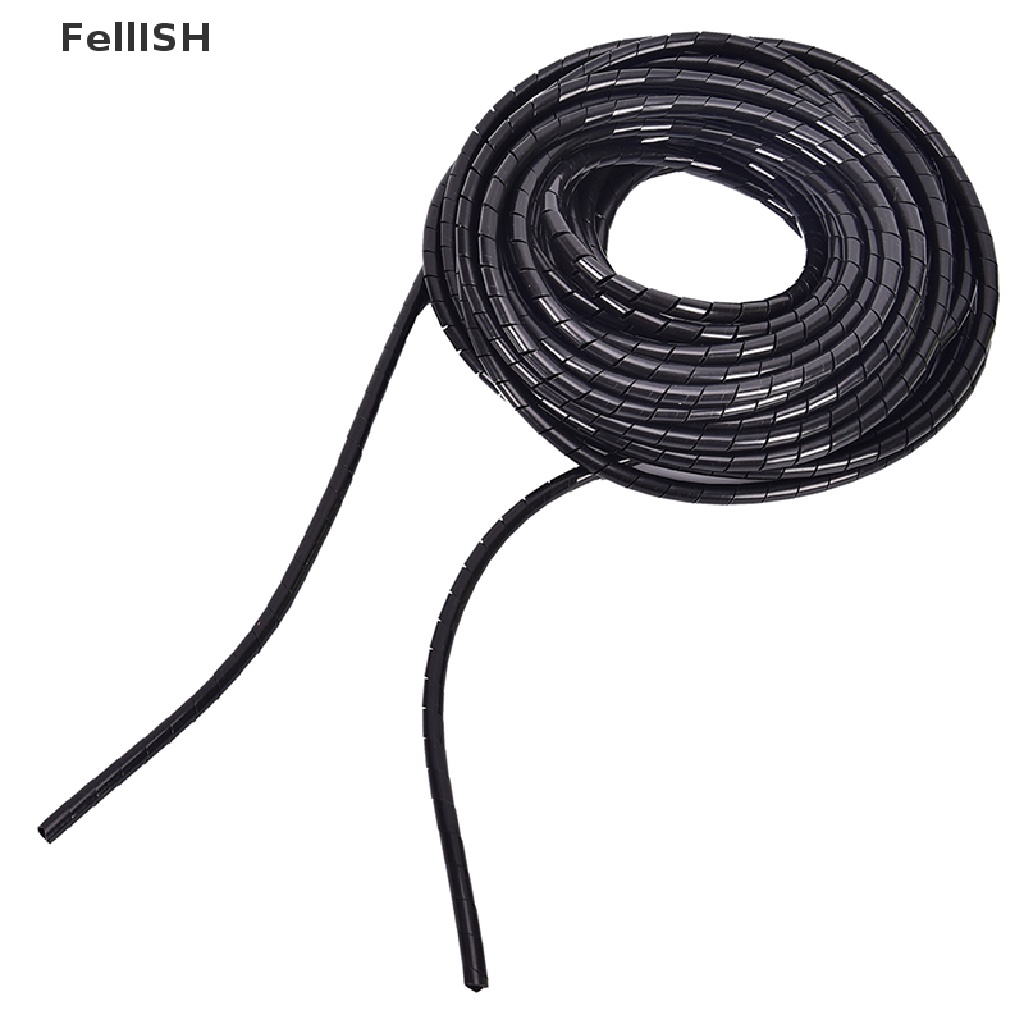 Cuộn Dây Cáp Xoắn Ốc 6mm 17M Chất Liệu PE Poly Màu Đen 439br