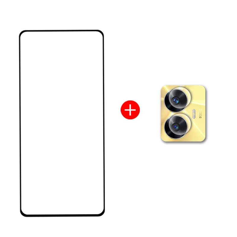 Kính Cường Lực 2 Trong 1 Bảo Vệ Ống Kính Máy Ảnh Cho OPPO A17 A16 A58 A78 Realme C55 C35 C31 C25 C25S C21 C21Y C25Y C30 C33