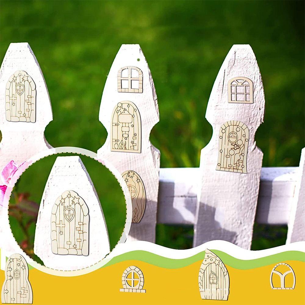 Set 48 / 64 Mô Hình Cửa Gỗ Xinh Xắn Dùng Để Trang Trí Nội Thất