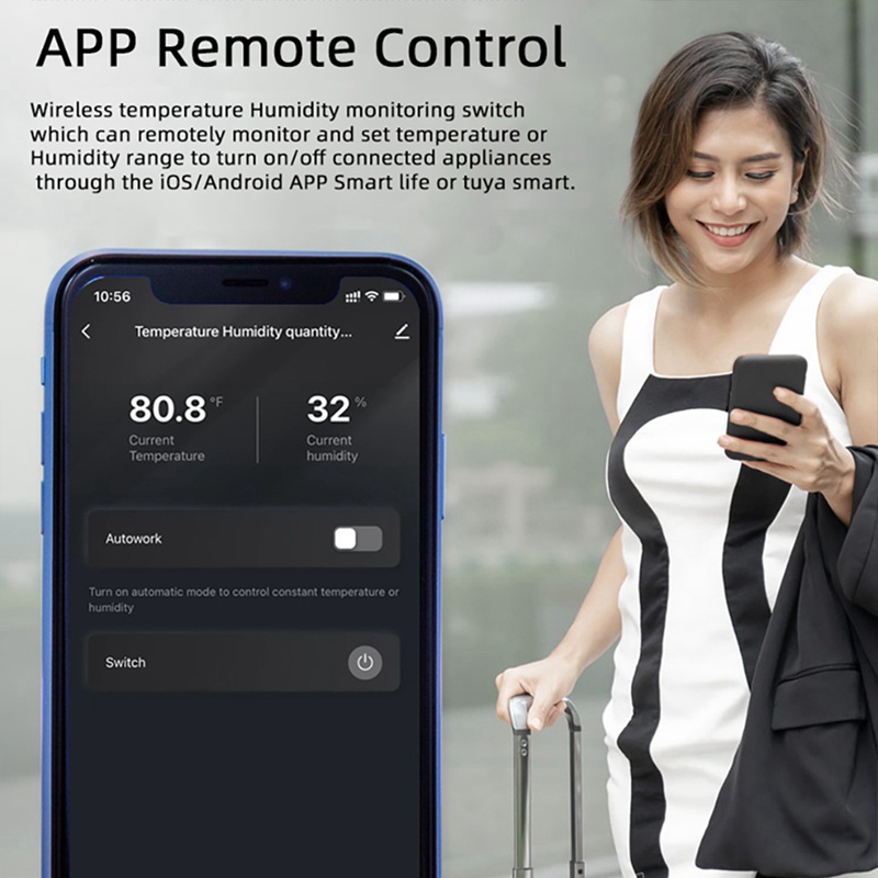 Nhiệt Kế Thông Minh 16A Kết Nối WiFi Điều Khiển Không Dây Có Chức Năng Giám Sát Nhiệt Độ Và Độ Ẩm