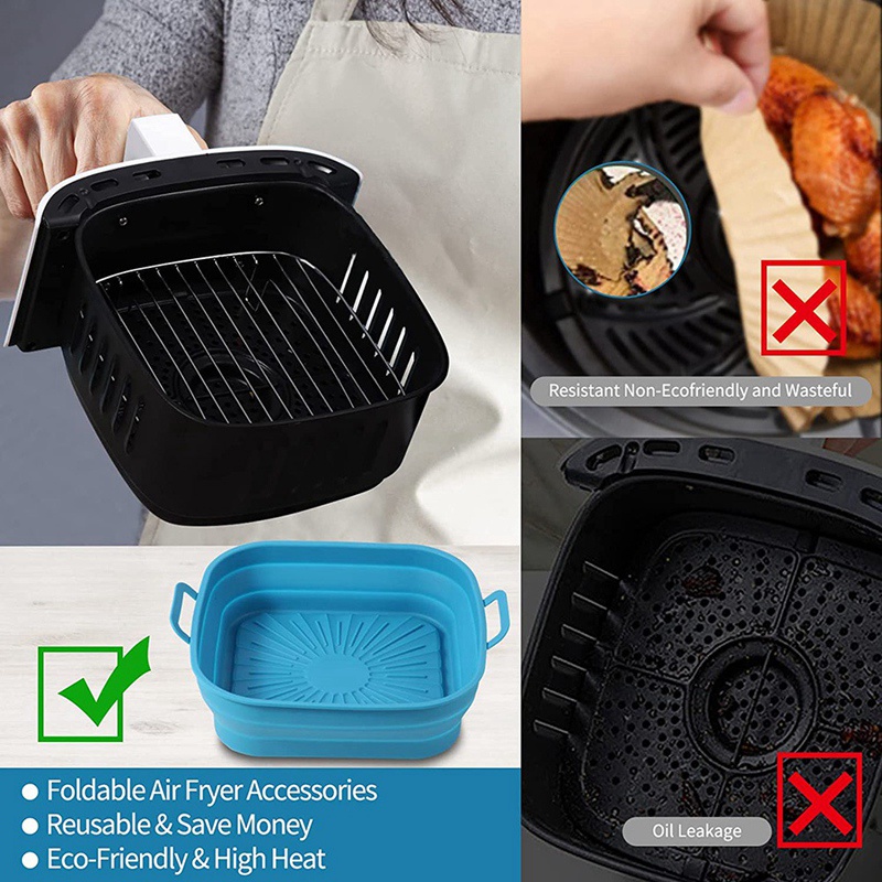 Nồi Chiên Không Dầu Bằng Silicone Chịu Nhiệt Có Thể Tái Sử Dụng