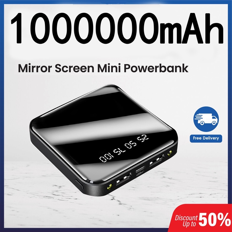 100000Pin Sạc Dự Phòng mini Có Màn Hình Gương Tiện Lợi