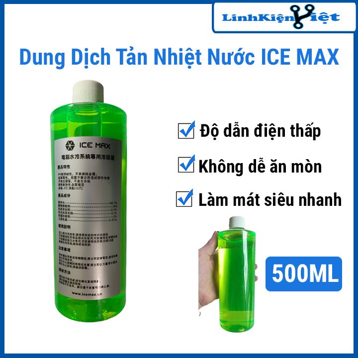 Dung dịch tản nhiệt nước ICE MAX làm mát siêu nhanh, độ dẫn điện thấp
