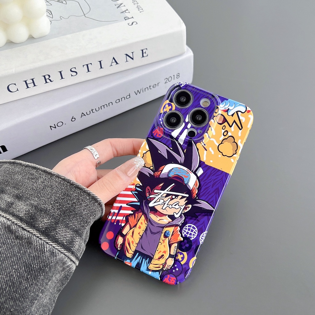 Ốp Điện Thoại Nhựa PC Cứng In Hình Dragon Ball Bảo Vệ Camera Cho iphone 14 13 12 11 Pro MAX XR X / XS MAX 7 / 8 Plus