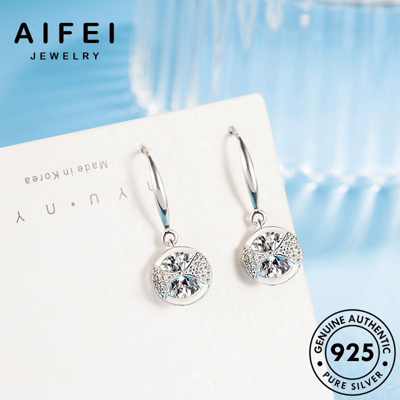 AIFEI JEWELRY 925 bông sức tròn cương kim Thời hàn thời tai tua đơn trang bản vành kiện nữ nguyên phụ thật tròn quốc giản bạc khuyên moissanite xỏ vòng E770