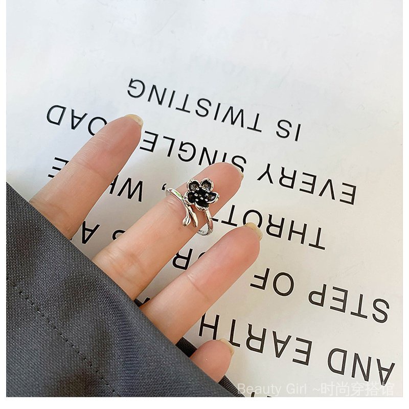 {Hàng Mới Về} Nhẫn Hở Hình Hoa Phong Cách Retro Thời Trang Không Phai Màu Phong Cách Niche ins Dành Cho Bạn Nữ Bán Sỉ