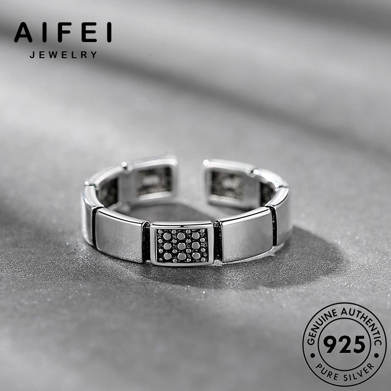 AIFEI JEWELRY trang quốc 925 kiện nữ thời vuông hàn hình bản sức nhẫn tạo thật bạc phụ nguyên sáng R243