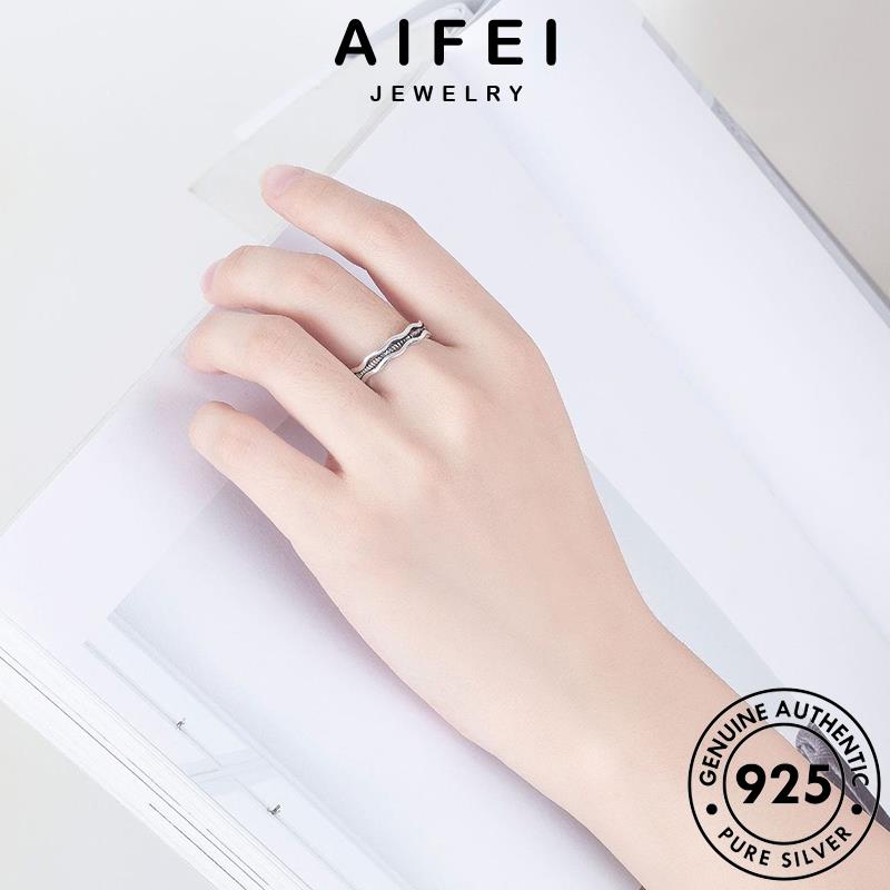 AIFEI JEWELRY thời nữ trang 925 sức sóng quốc bản cổ kiện nguyên thật hàn bạc gợn điển phụ nhẫn R244