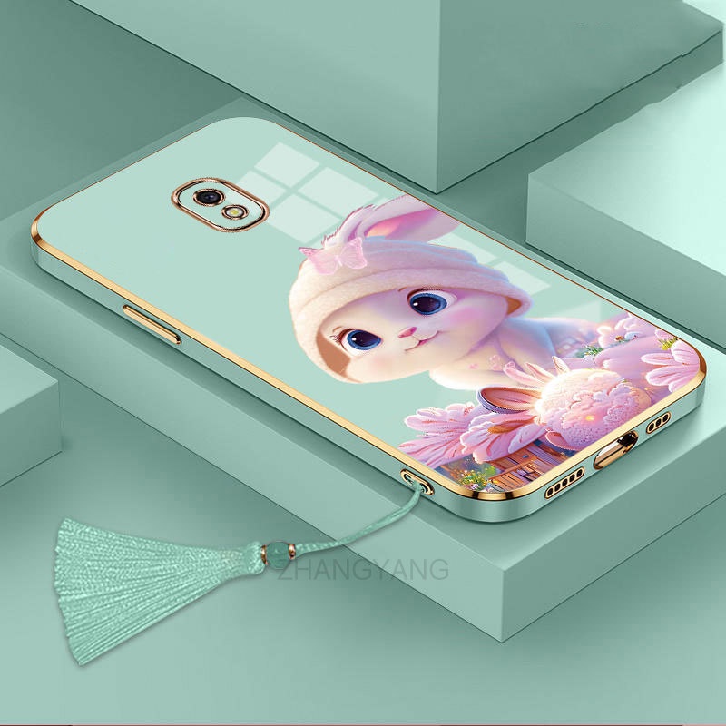 ốp lưng Samsung J7 2017 J5 2017 J3 2017 Ốp Điện Thoại Tpu Dẻo Mạ Màu Gradient In Hình Thỏ Kèm Dây Đeo Cho Samsung J7 2017 J5 2017 J3 2017