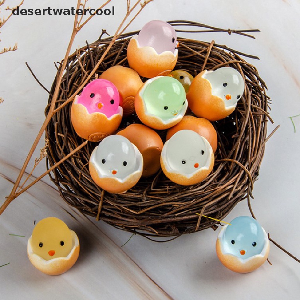 Devn Set 5 Phụ Kiện Mặt Dây Chuyền Dạ Quang Hình Gà Trứng diy Bằng Nhựa resin Trang Trí Điện Thoại Di Động