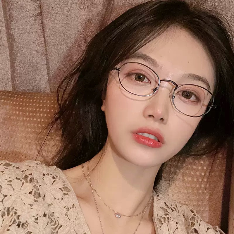 Kính Mát Gọng Kim Loại Hình Oval Thời Trang Hàn Quốc Cho Nữ