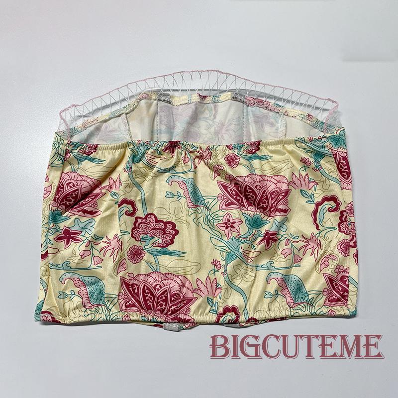 Áo Ống Ngắn Không Tay In Hoa Thời Trang Dành Cho Nữ