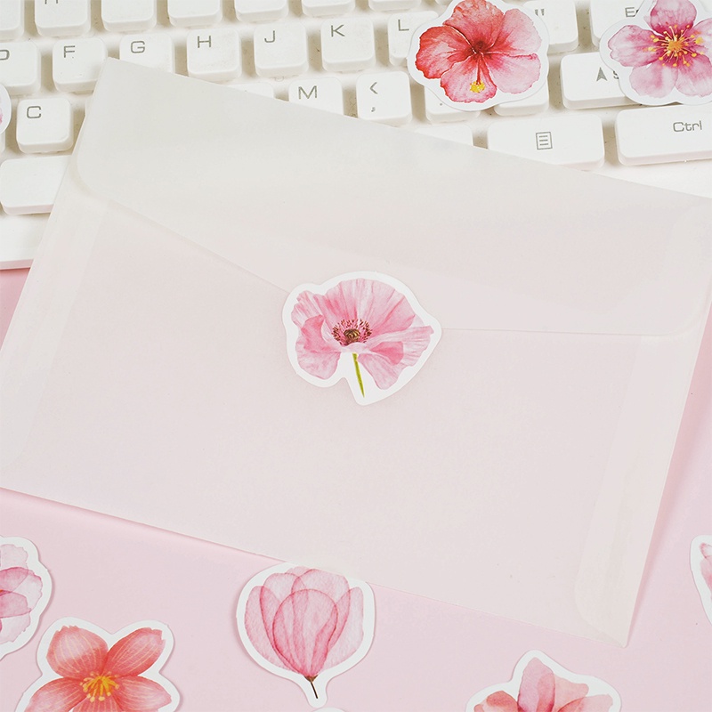 Bộ 46 Sticker Hoa Anh Đào Dán Trang Trí Sổ Tay