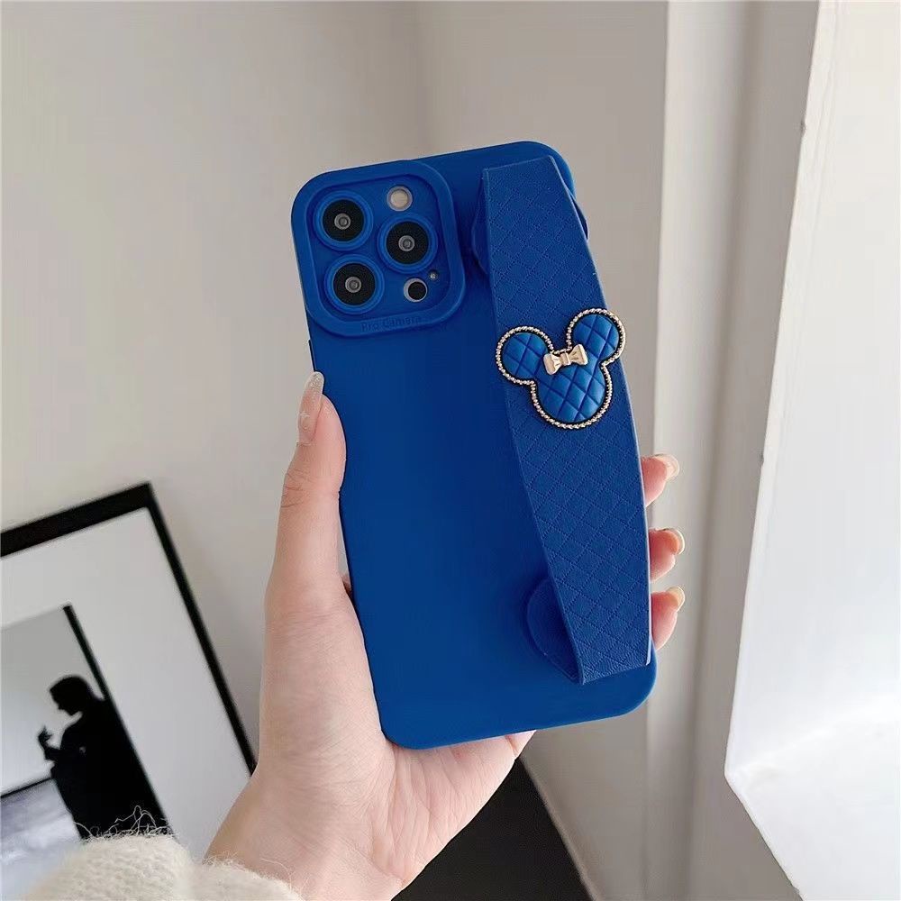 Ốp Lưng Silicone ChốNg SốC HìNh ChuộT Mickey Có Dây Đeo Cổ Tay Cho IPhone 14 11 13 12 Pro Max XS XR XS Max 7 8 Plus