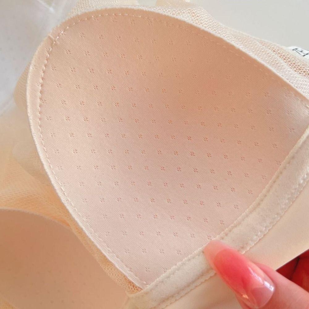 Áo Ngực Mỏng Bằng Satin Viền Ren Có Đệm Nâng Ngực Tai Thỏ Thời Trang Kiểu Pháp Có Thể Điều Chỉnh Cho Nữ