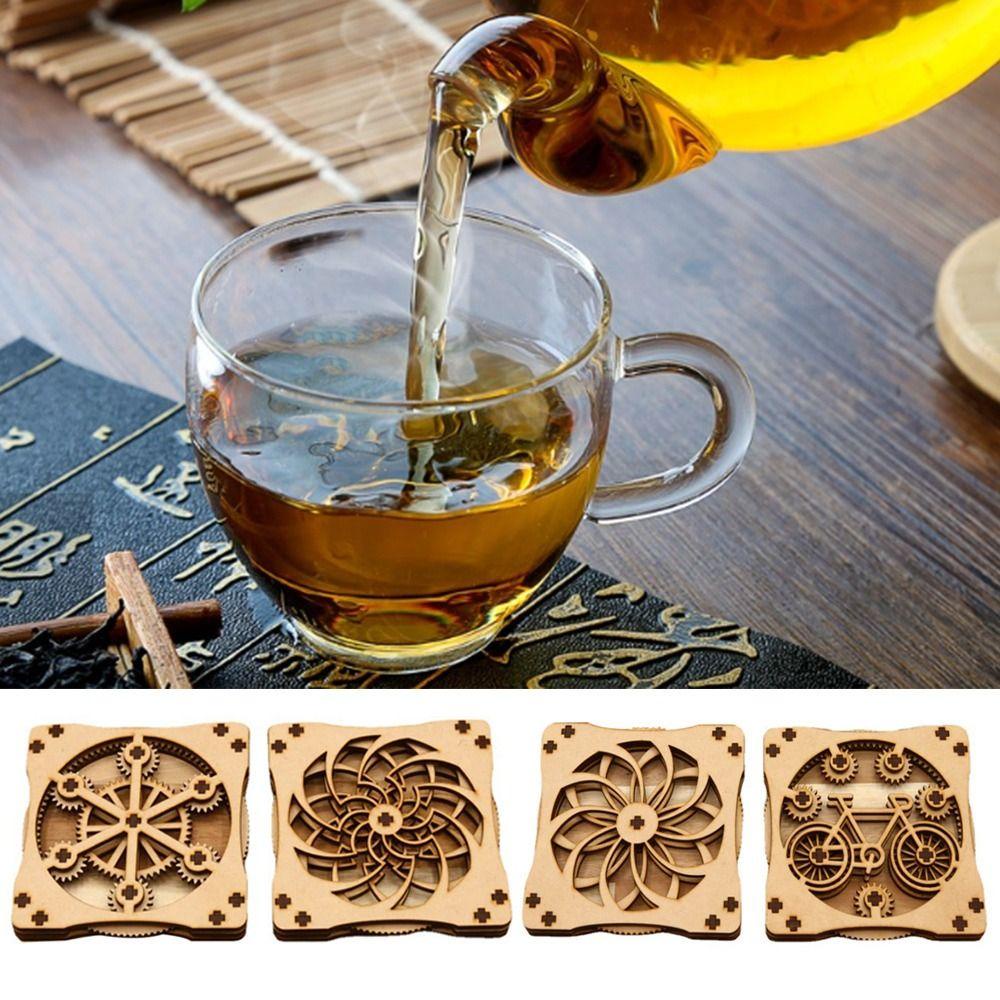 1 Tấm Lót Cốc Nước Hình Hoa Sen Phong Cách Steampunk Độc Đáo Trang Trí Nhà Cửa