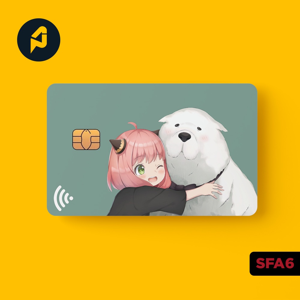 Skin Card Spy x Family  - Miếng Dán ATM, Thẻ Xe, Thẻ Từ, Thẻ Chung Cư - Chất Liệu Chống Xước - Chống Nước