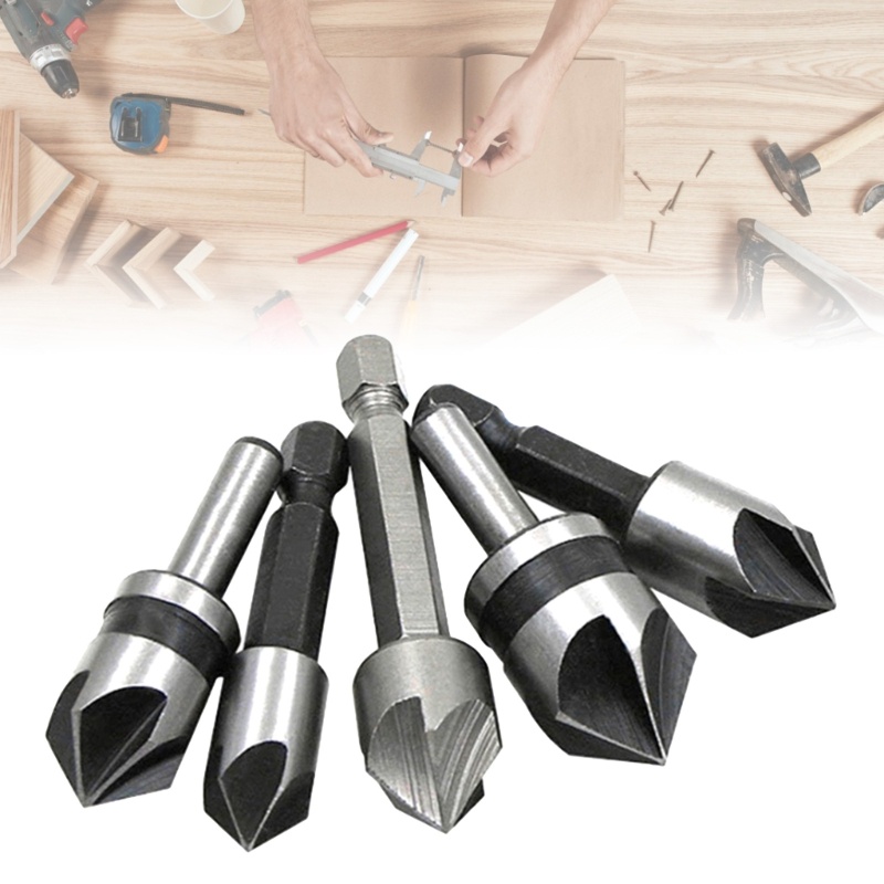 Set 5 Mũi Khoan Gỗ 5 Rãnh Chuyên Dụng