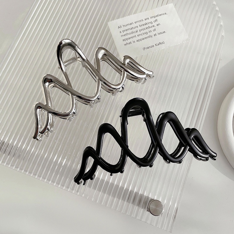 Kẹp Tóc Kim Loại Màu Bạc Thời Trang Cho Nữ Y2K dreamdiary