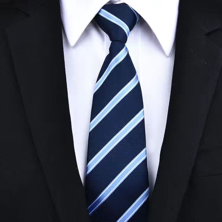 Cà Vạt Đen Có Khóa Kéo Phong Cách Hàn Quốc Thanh Lịch Cho Chú Rể